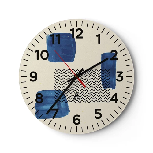 Horloge murale - Pendule murale - Quatuor abstrait - 30x30 cm