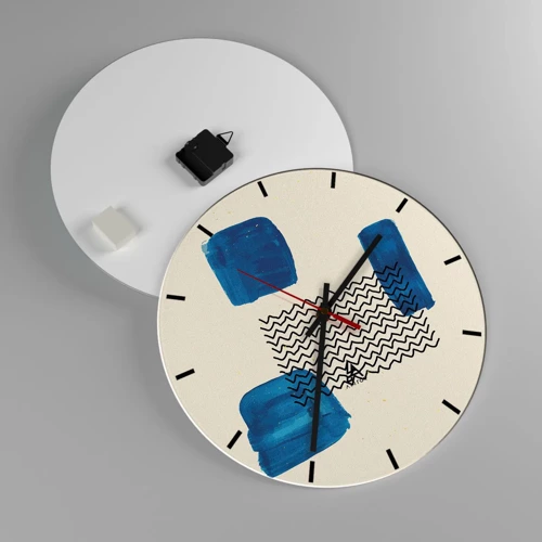 Horloge murale - Pendule murale - Quatuor abstrait - 40x40 cm