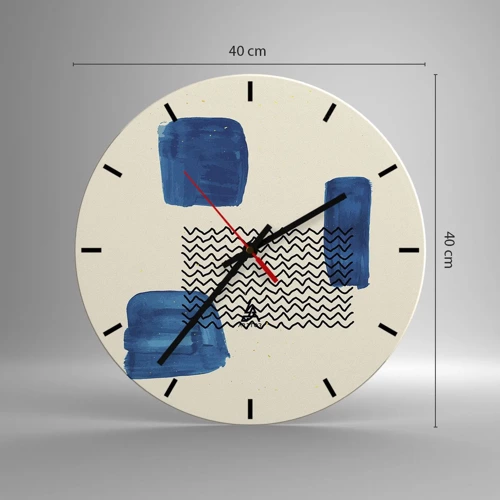 Horloge murale - Pendule murale - Quatuor abstrait - 40x40 cm
