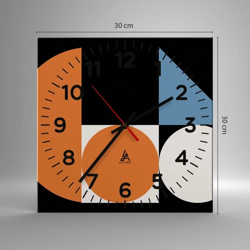 Horloge murale - Pendule murale - Rangement de figures - 30x30 cm