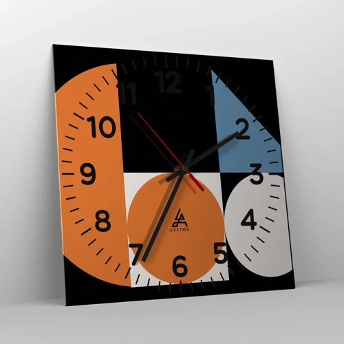 Horloge murale - Pendule murale - Rangement de figures - 30x30 cm