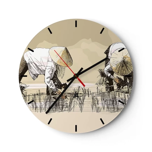 Horloge murale - Pendule murale - Récolte réussie - 30x30 cm