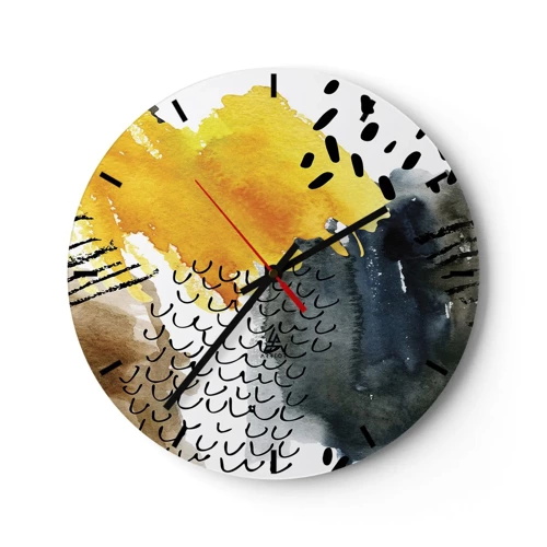 Horloge murale - Pendule murale - Rencontre des éléments - 30x30 cm