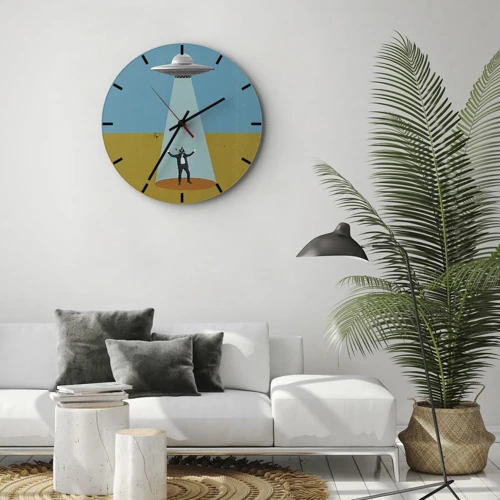 Horloge murale - Pendule murale - Rencontre proche - 30x30 cm