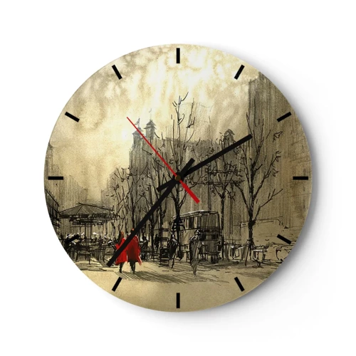 Horloge murale - Pendule murale - Rendez-vous dans le brouillard de Londres - 30x30 cm