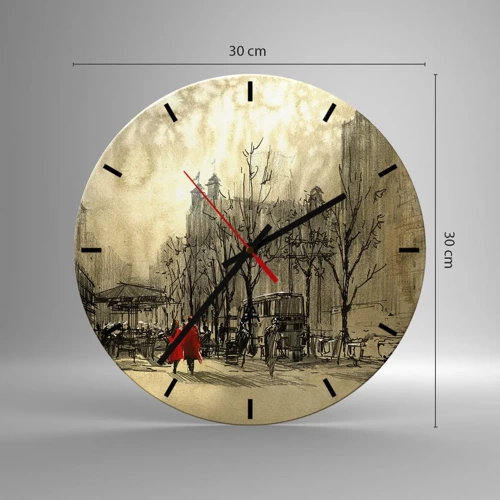 Horloge murale - Pendule murale - Rendez-vous dans le brouillard de Londres - 30x30 cm