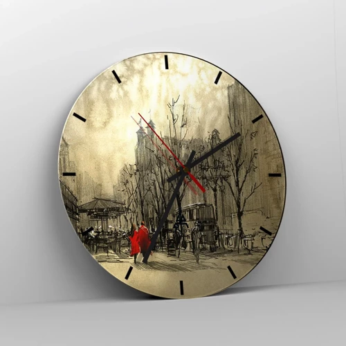 Horloge murale - Pendule murale - Rendez-vous dans le brouillard de Londres - 30x30 cm