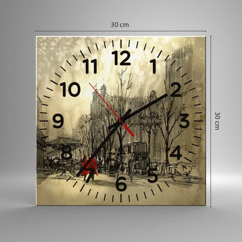 Horloge murale - Pendule murale - Rendez-vous dans le brouillard de Londres - 30x30 cm