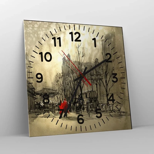 Horloge murale - Pendule murale - Rendez-vous dans le brouillard de Londres - 30x30 cm