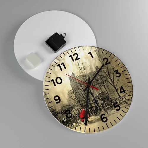 Horloge murale - Pendule murale - Rendez-vous dans le brouillard de Londres - 30x30 cm