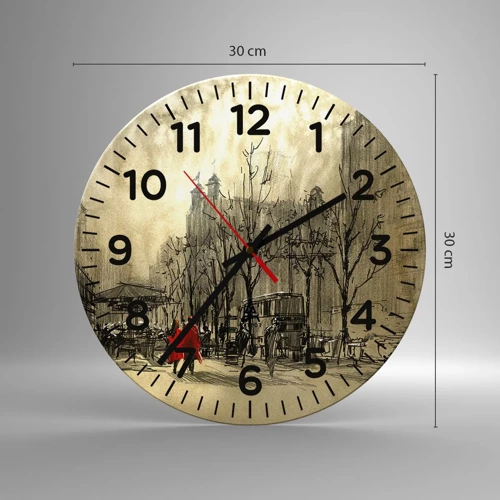 Horloge murale - Pendule murale - Rendez-vous dans le brouillard de Londres - 30x30 cm