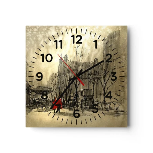 Horloge murale - Pendule murale - Rendez-vous dans le brouillard de Londres - 40x40 cm