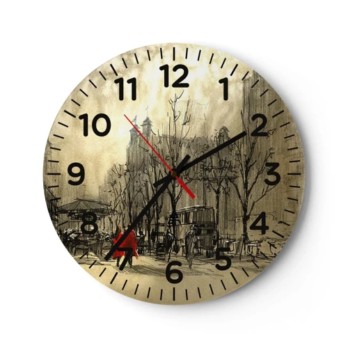 Horloge murale - Pendule murale - Rendez-vous dans le brouillard de Londres - 40x40 cm