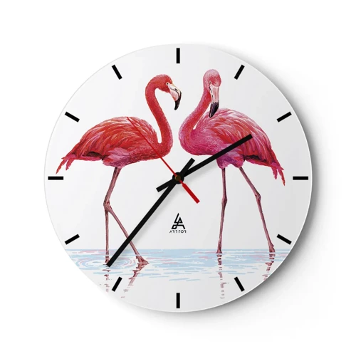 Horloge murale - Pendule murale - Rendez-vous rose - 30x30 cm