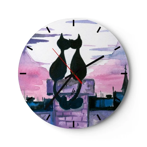 Horloge murale - Pendule murale - Rendez-vous sous la lune - 30x30 cm