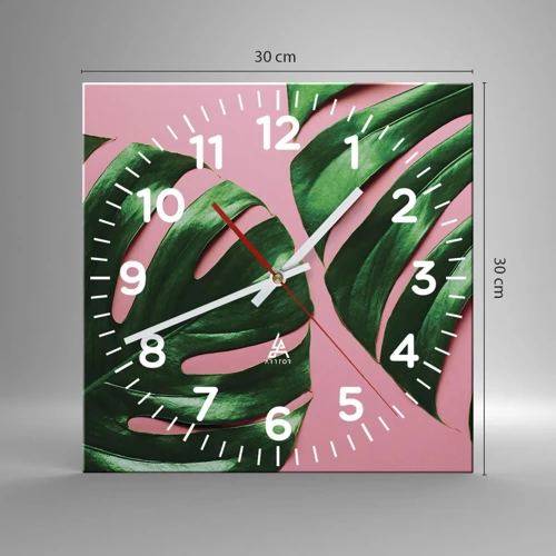 Horloge murale - Pendule murale - Rendez-vous vert - 30x30 cm