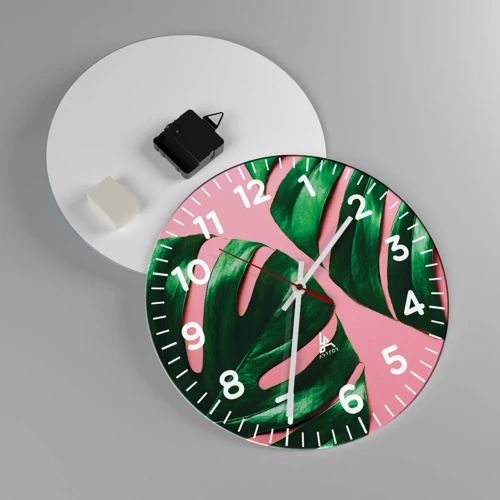 Horloge murale - Pendule murale - Rendez-vous vert - 30x30 cm