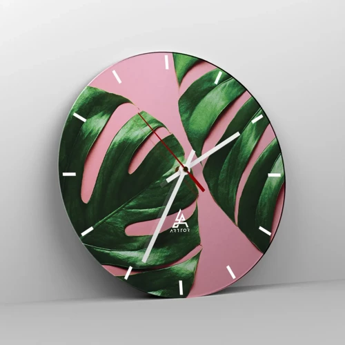 Horloge murale - Pendule murale - Rendez-vous vert - 40x40 cm