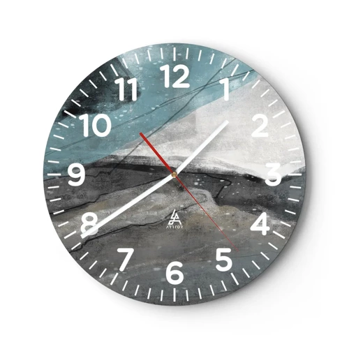 Horloge murale - Pendule murale - Résumé : roches et glace - 40x40 cm