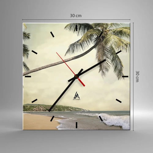 Horloge murale - Pendule murale - Rêve tropical - 30x30 cm