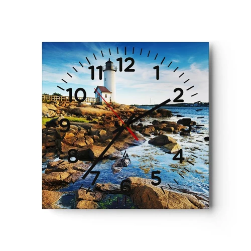 Horloge murale - Pendule murale - Revenez heureux, j'attends - 30x30 cm