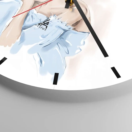 Horloge murale - Pendule murale - Rêveuse en bleu - 30x30 cm