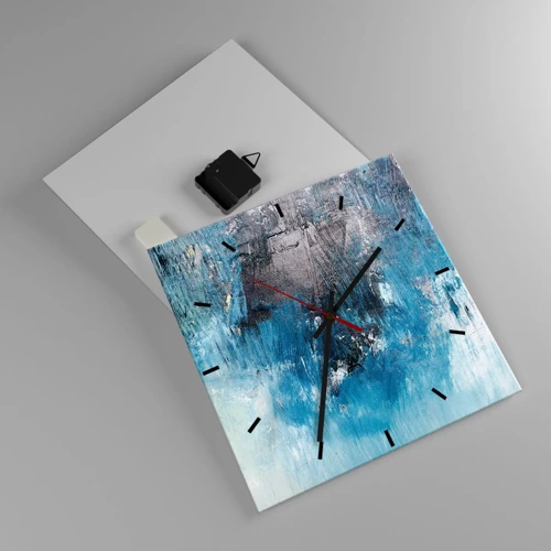 Horloge murale - Pendule murale - Rhapsodie en bleu - 30x30 cm