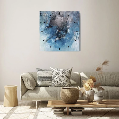 Horloge murale - Pendule murale - Rhapsodie en bleu - 30x30 cm