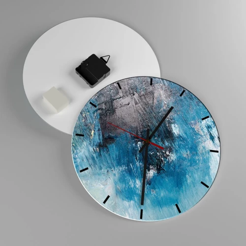 Horloge murale - Pendule murale - Rhapsodie en bleu - 30x30 cm