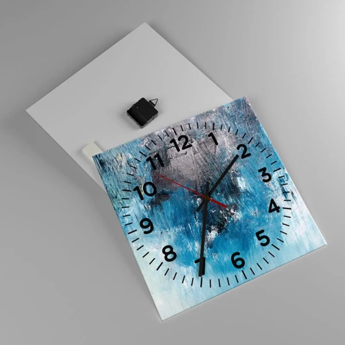 Horloge murale - Pendule murale - Rhapsodie en bleu - 40x40 cm