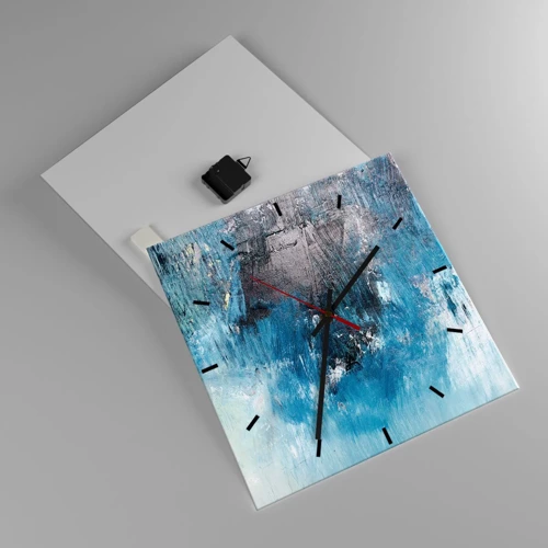 Horloge murale - Pendule murale - Rhapsodie en bleu - 40x40 cm
