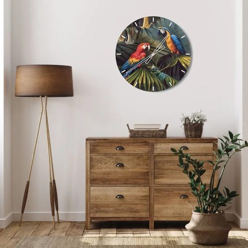 Horloge murale - Pendule murale - Romantisme dans les tropiques - 30x30 cm
