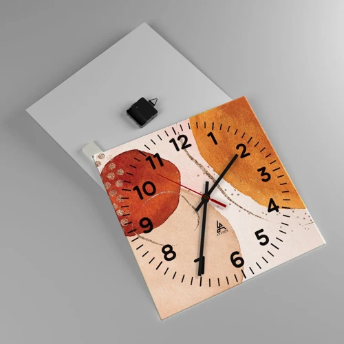 Horloge murale - Pendule murale - Rondeur et mouvement - 40x40 cm