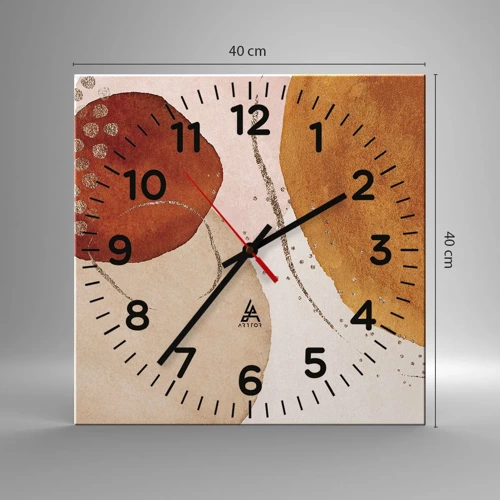 Horloge murale - Pendule murale - Rondeur et mouvement - 40x40 cm