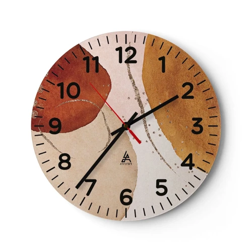 Horloge murale - Pendule murale - Rondeur et mouvement - 40x40 cm