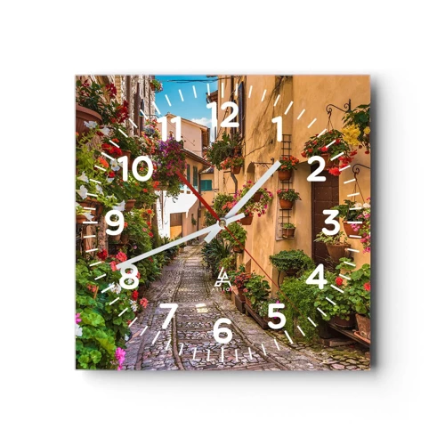 Horloge murale - Pendule murale - Ruelle italienne - 30x30 cm