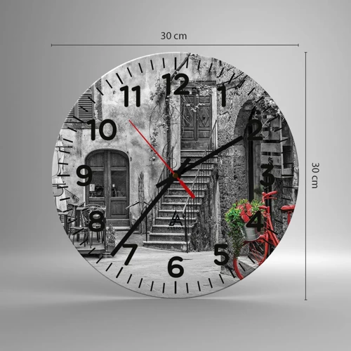 Horloge murale - Pendule murale - Ruelle toscane - 30x30 cm