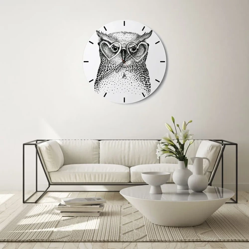 Horloge murale - Pendule murale - Sagement et avec amour - 30x30 cm