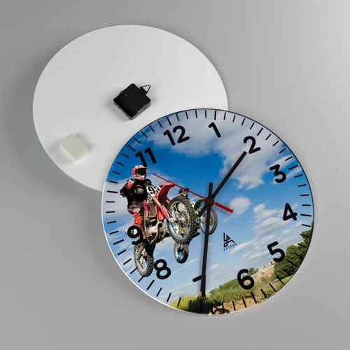 Horloge murale - Pendule murale - Saut en parachute - 40x40 cm