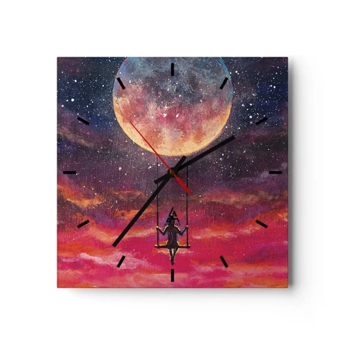 Horloge murale - Pendule murale - Se balancer dans les nuages - 30x30 cm