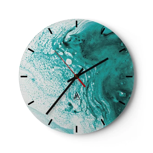 Horloge murale - Pendule murale - Se fondre dans le bleu et le turquoise - 30x30 cm