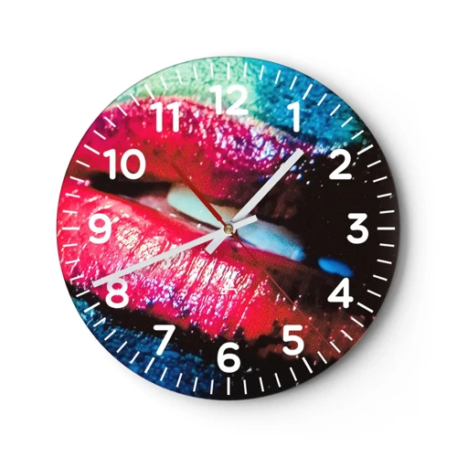 Horloge murale - Pendule murale - Sensuel et dérangeant - 30x30 cm