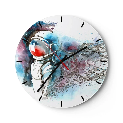 Horloge murale - Pendule murale - Seul avec l'espace - 30x30 cm