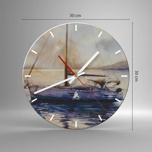 Horloge murale - Pendule murale - Soirée sur la baie - 30x30 cm