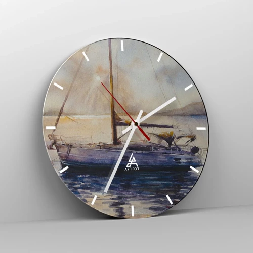 Horloge murale - Pendule murale - Soirée sur la baie - 30x30 cm