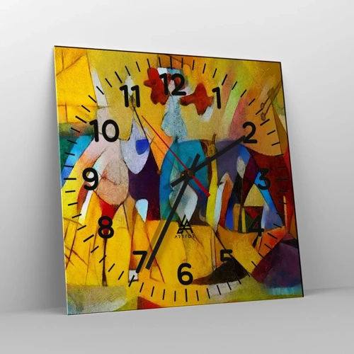 Horloge murale - Pendule murale - Soleil - vie - joie - 30x30 cm