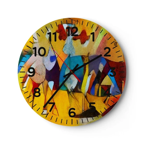 Horloge murale - Pendule murale - Soleil - vie - joie - 40x40 cm