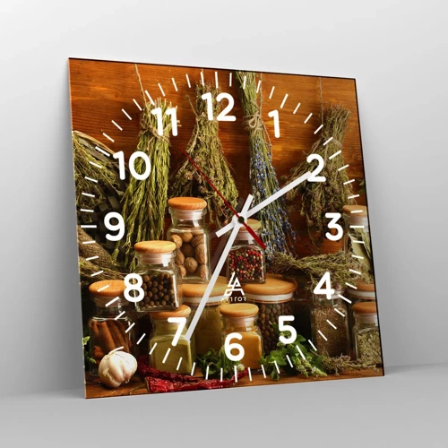 Horloge murale - Pendule murale - Sortilèges de cuisine - 40x40 cm
