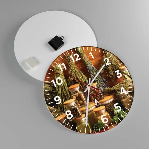 Horloge murale - Pendule murale - Sortilèges de cuisine - 40x40 cm