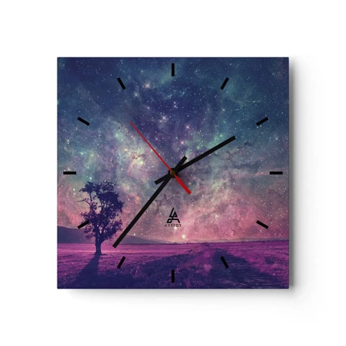 Horloge murale - Pendule murale - Sous un ciel magique - 40x40 cm